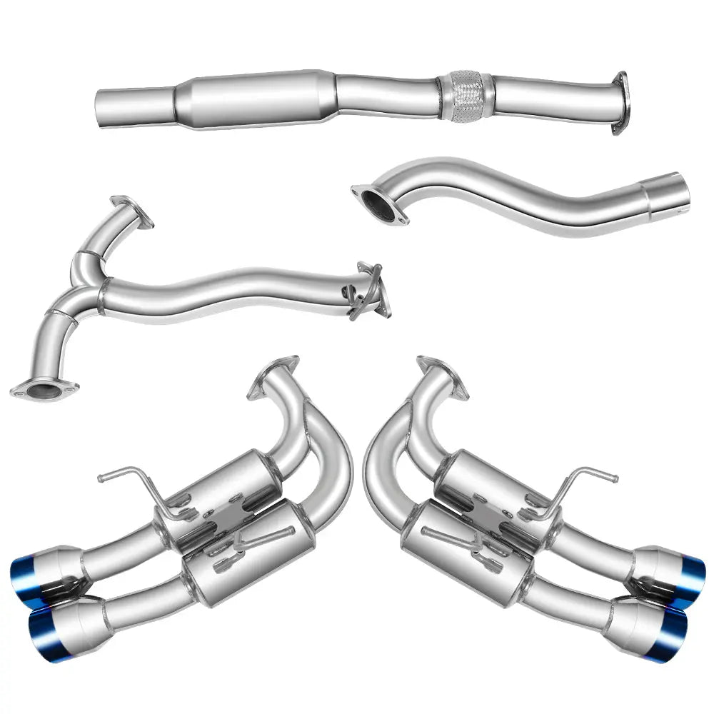 2015-2021 Subaru WRX / STI 4-inch Quad Muffler Tip Catback Exhaust System w/ N1 Style Burnt Tip Flashark