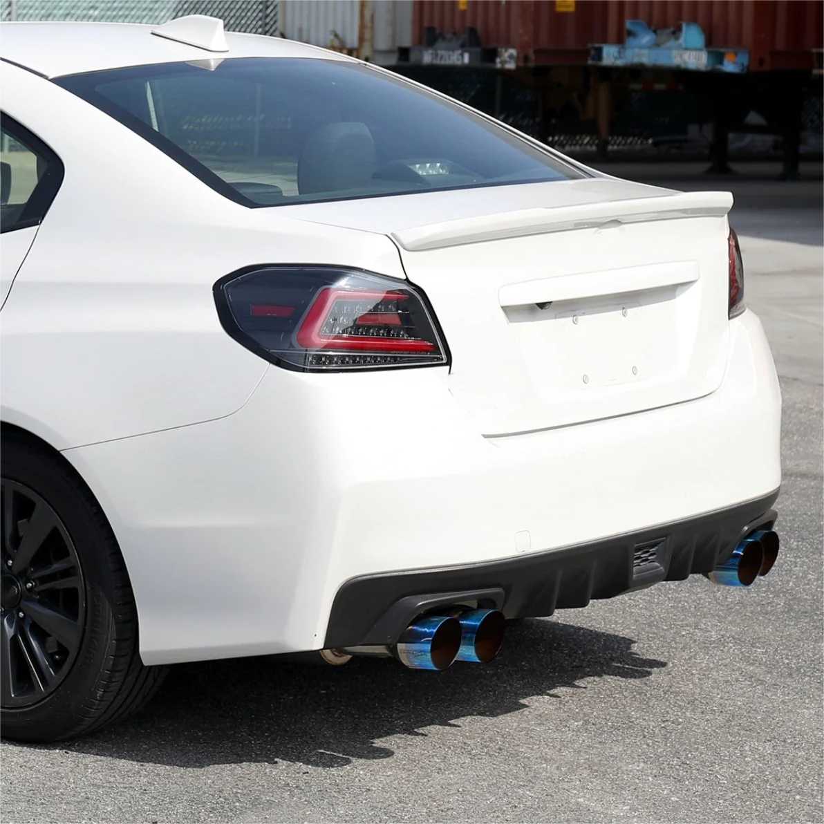 2015-2021 Subaru WRX / STI 4-inch Quad Muffler Tip Catback Exhaust System w/ N1 Style Burnt Tip Flashark
