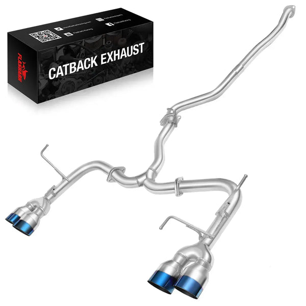 2015-2022 Subaru WRX / STI 4-inch Quad Muffler Tip Catback Exhaust System w/ N1 Style Burnt Tip Burnt Tip/Polished Tip Flashark