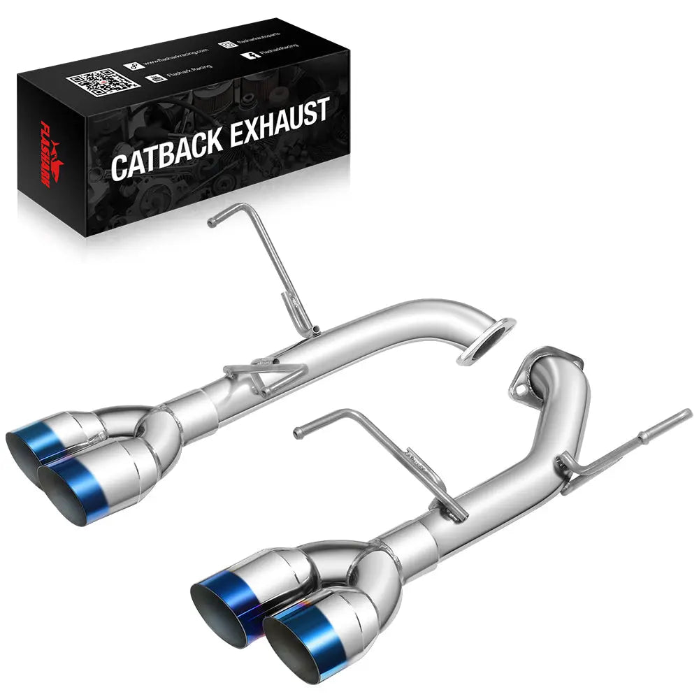 2015-2022 Subaru WRX / STI 4-inch Quad Muffler Tip Catback Exhaust System w/ N1 Style Burnt Tip Burnt Tip/Polished Tip Flashark
