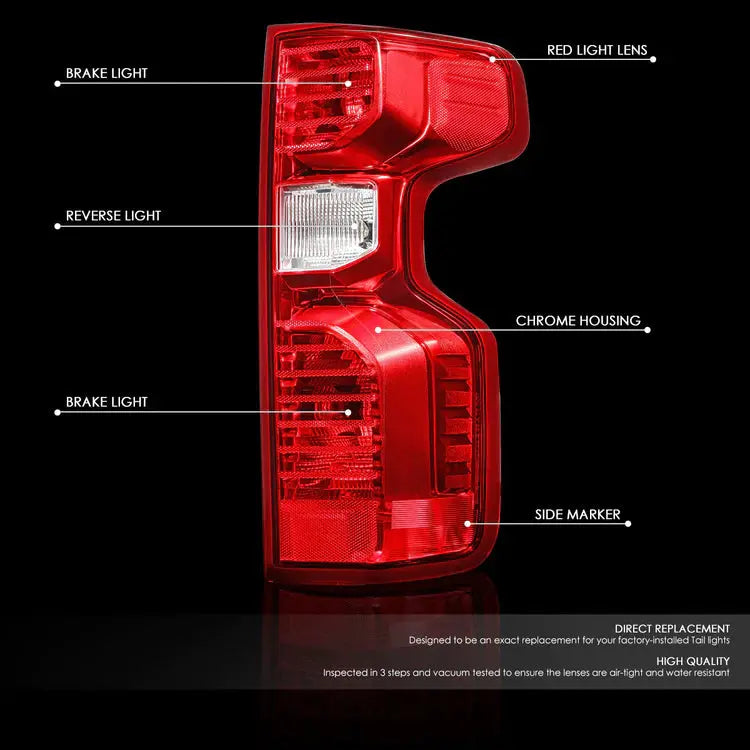 2019-2022 Chevrolet Chevy Silverado 1500 Tail Light Assembly Driver + Passenger (Left + Right) Set Flashark