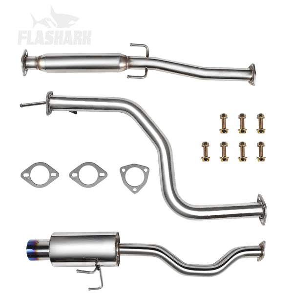 Sistema de escape Catback de 2,25" para Honda Civic 1.6L (1992-2000) con punta de silenciador laminada quemada de 4"