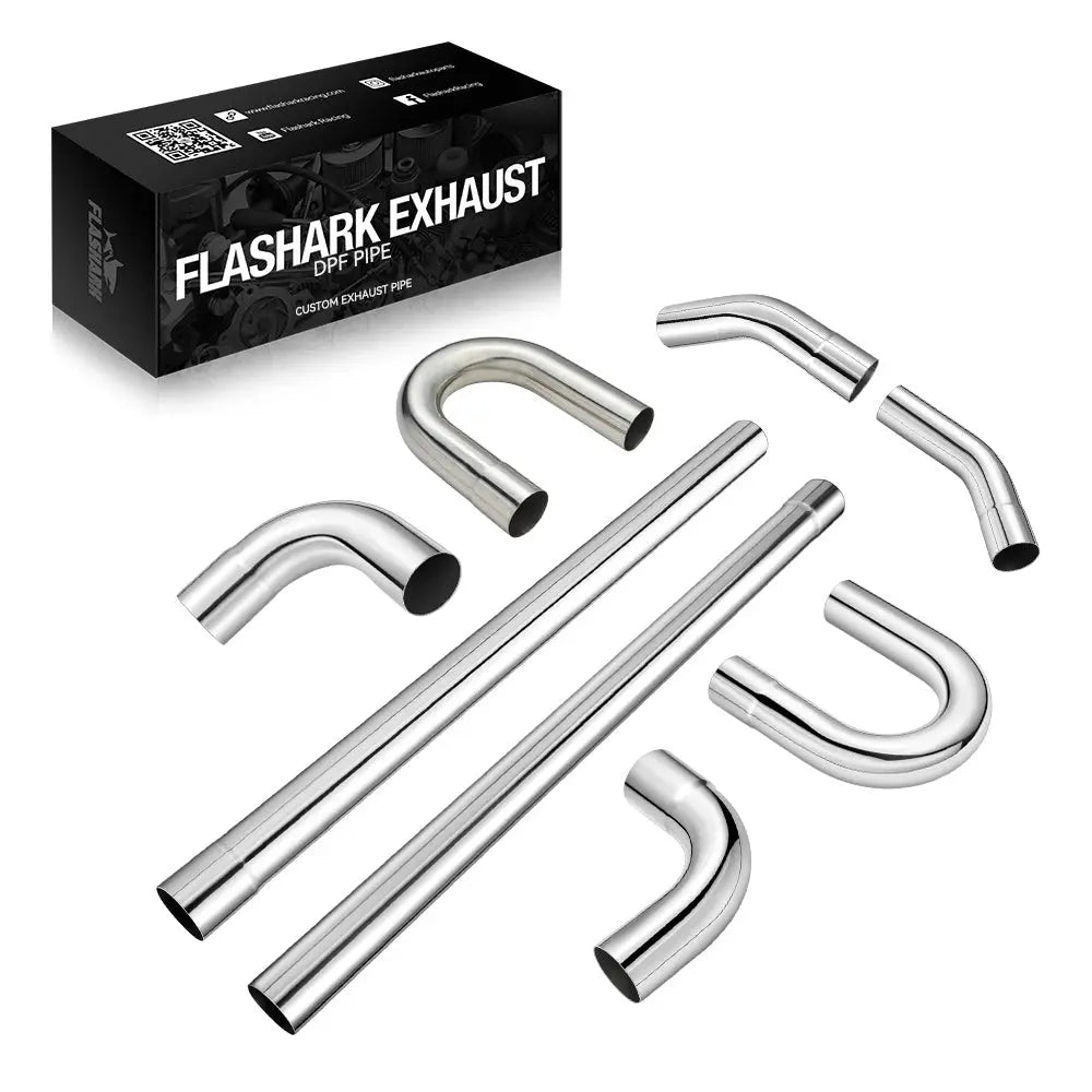 2.0/2.25/2.5/3.0 Custom Exhaust Kit 8 Pieces Stainless steel Tubing Mandrel Bend Pipe Straight & U-Bend Universal SPELAB