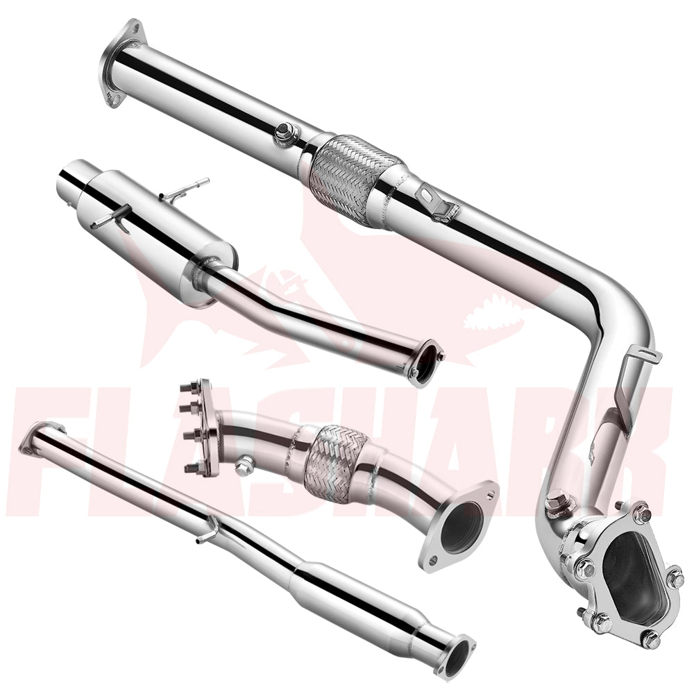 2002-2007 Subaru WRX/STI GD EJ205 Catback Exhaust 3" Pipe 4.5" Muffler Tip + Downpipe Up-pipe