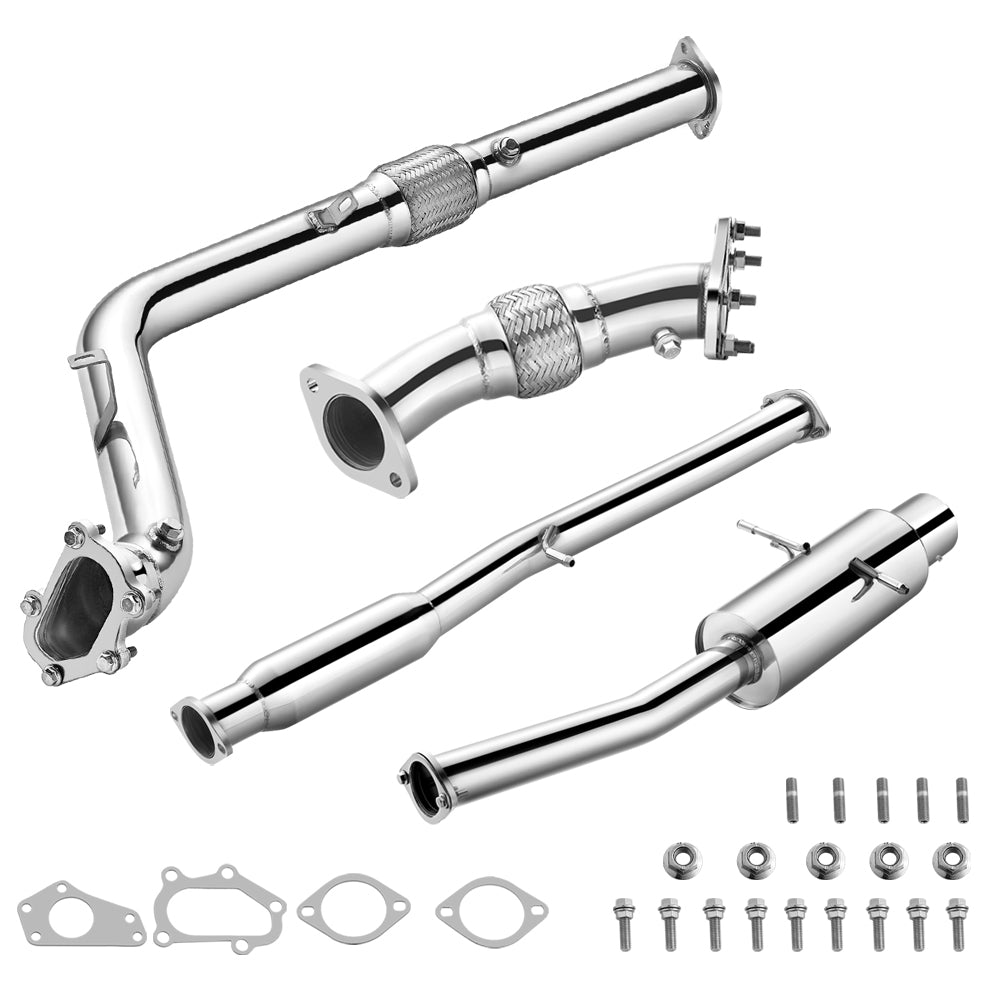 2002-2007 Subaru WRX/STI GD EJ205 Catback Exhaust 3" Pipe 4.5" Muffler Tip + Downpipe Up-pipe