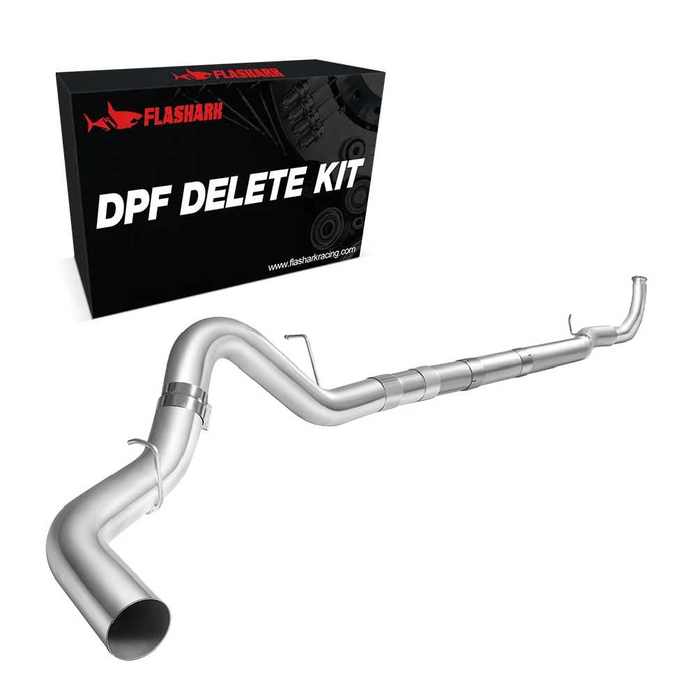 4.0/5.0 Inch 2011-2016 LML 6.6L Duramax Chevy GMC DPF Delete Race Pipe Exhaust Downpipe-Back Flashark