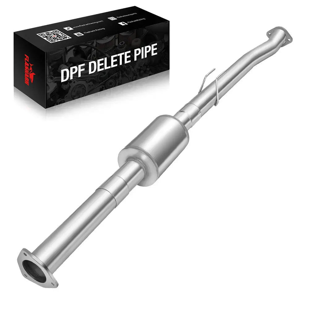 4.0/5.0 Inch 2011-2023 6.7 Powerstroke Ford F-250 F-350 F-450 DPF Delete Race Pipe Downpipe-Back w/Muffler Exhaust Flashark