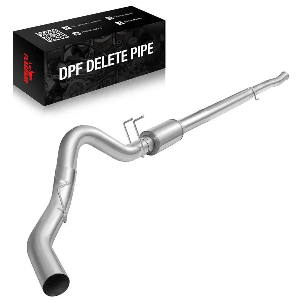 4.0/5.0 Inch 2011-2023 6.7 Powerstroke Ford F-250 F-350 F-450 DPF Delete Race Pipe Downpipe-Back w/Muffler Exhaust Flashark