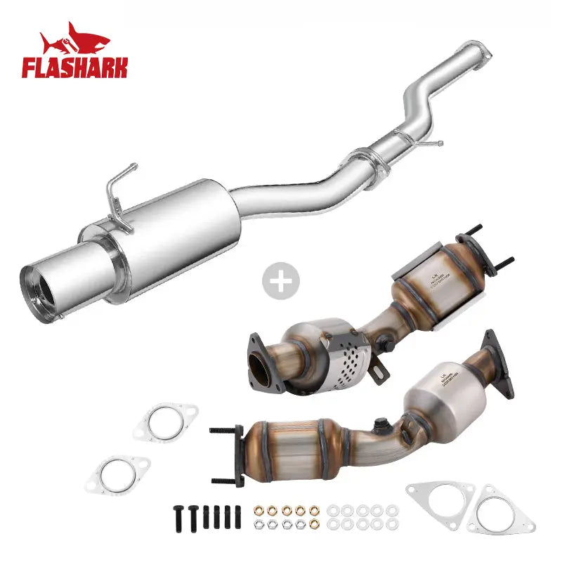 4.5 Inches Single Tip 3 Inches Pipe Catback Exhaust for 2003-2008 Nissan 350Z Infiniti G35 (Copy) Flashark