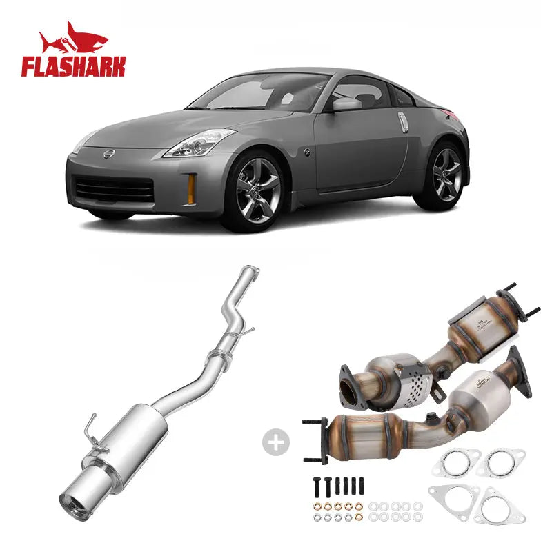 4.5 Inches Single Tip 3 Inches Pipe Catback Exhaust for 2003-2008 Nissan 350Z Infiniti G35 (Copy) Flashark