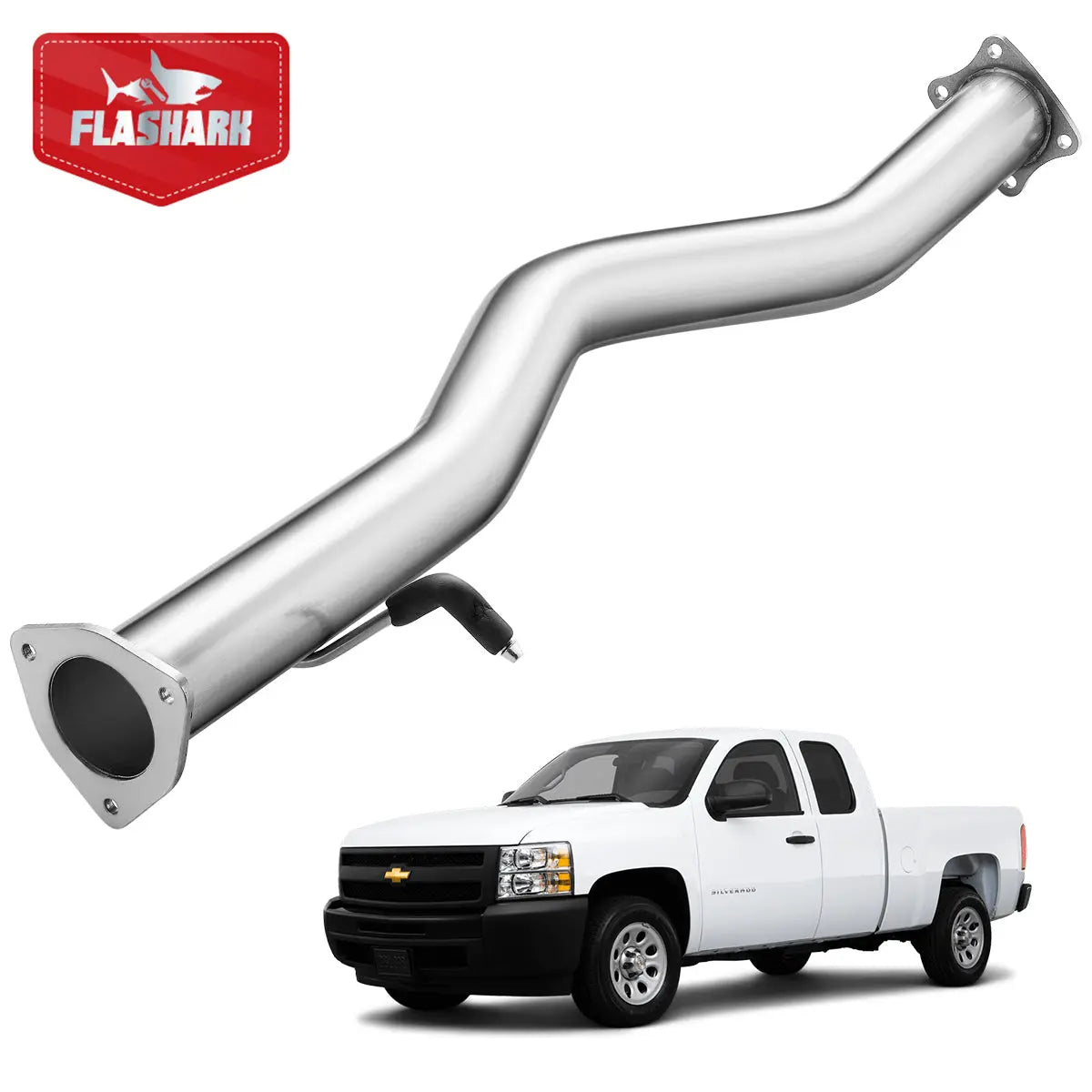 4"/5" 2007.5-2010 LMM 6.6L Duramax DPF Delete Race Pipe Flashark