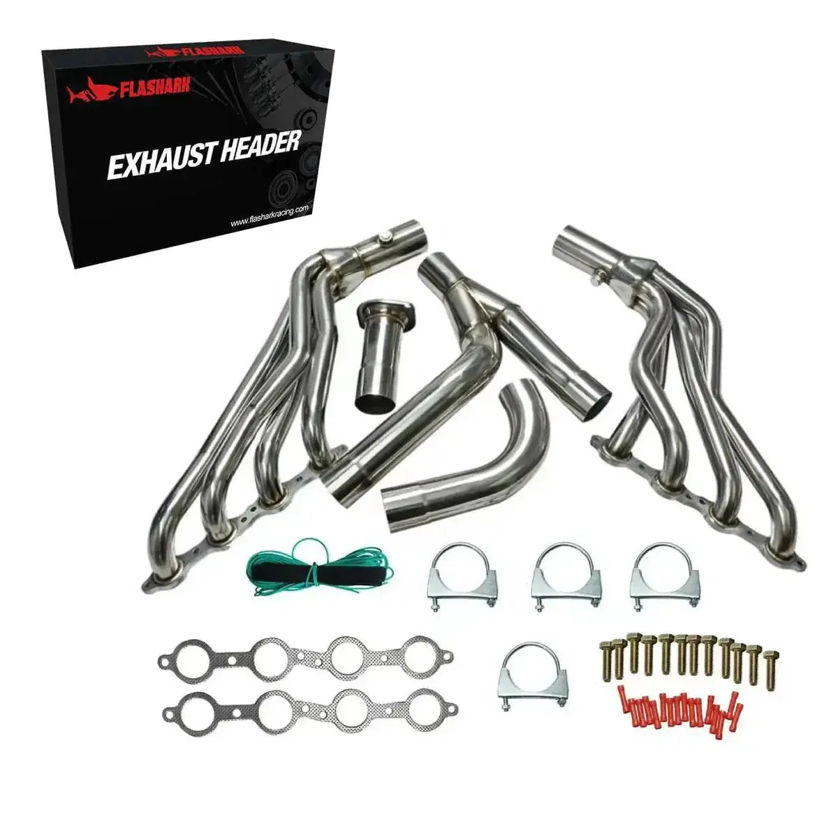 Exhaust Header/4" Cold Air Intake Kit for 1999-2006 GMC Chevrolet Flashark