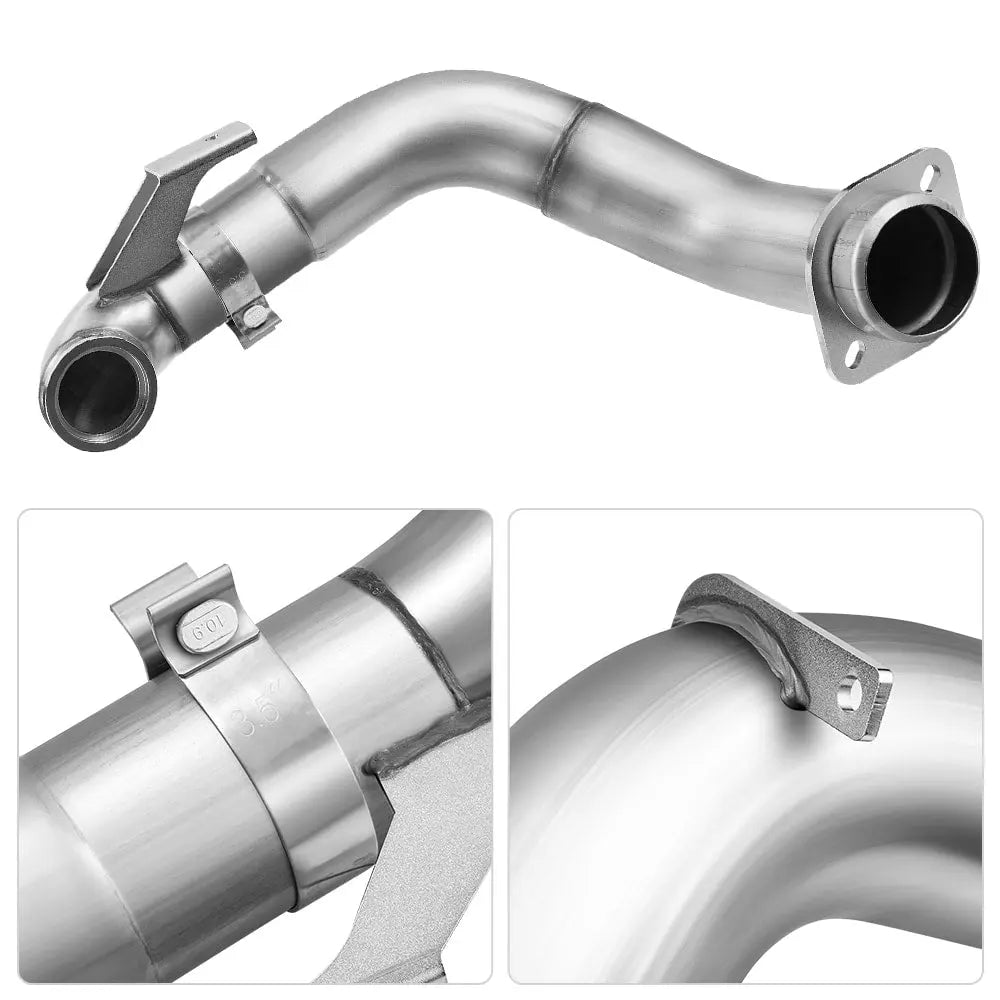 4" Turbo Downpipe Exhaust For 2015-2019 Ford 6.7L Powerstroke F250 F350 F450 F550 Flashark