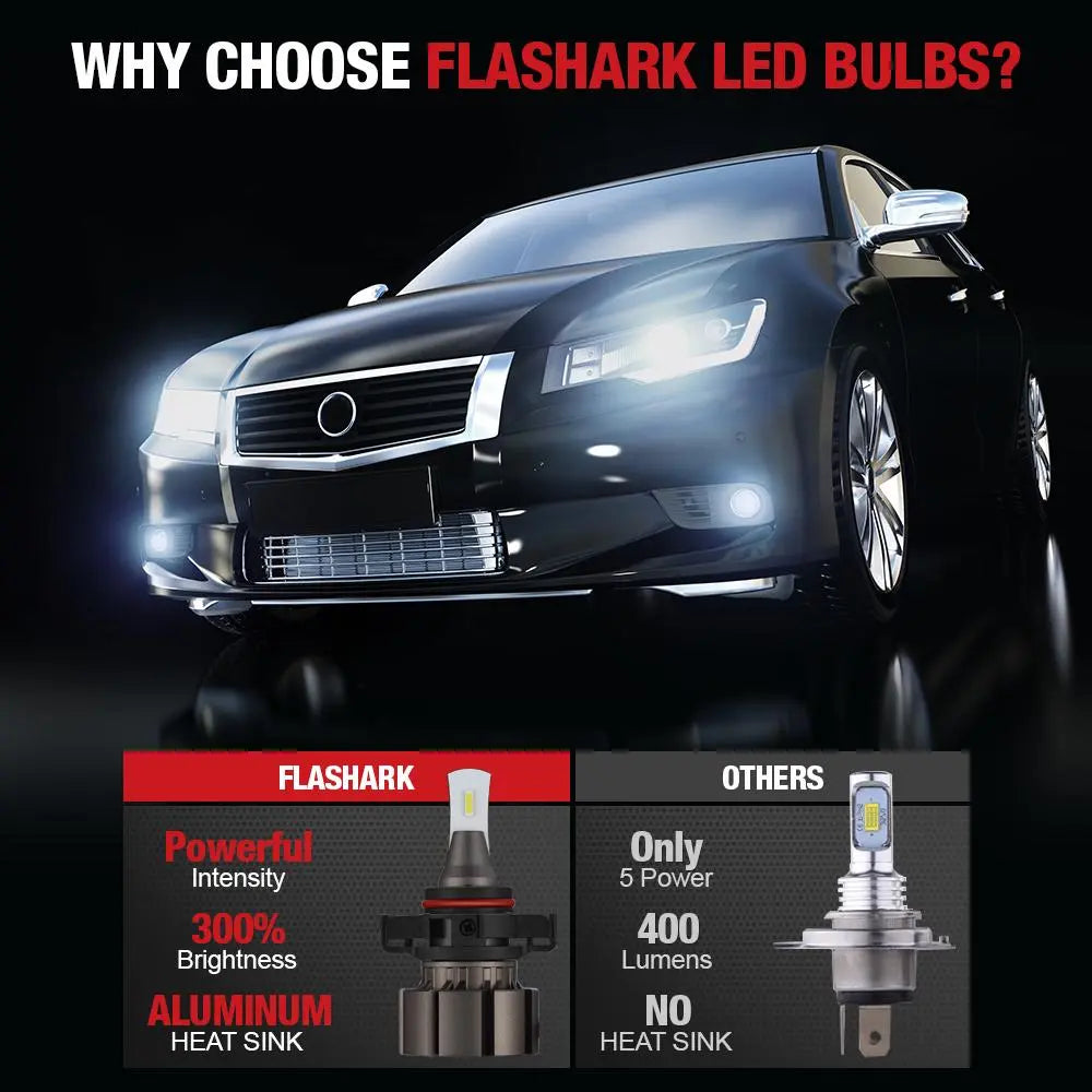 5202 PS24W LED Fog Light Bulbs 22W 6000LM 6000K | 2 Bulbs Flashark