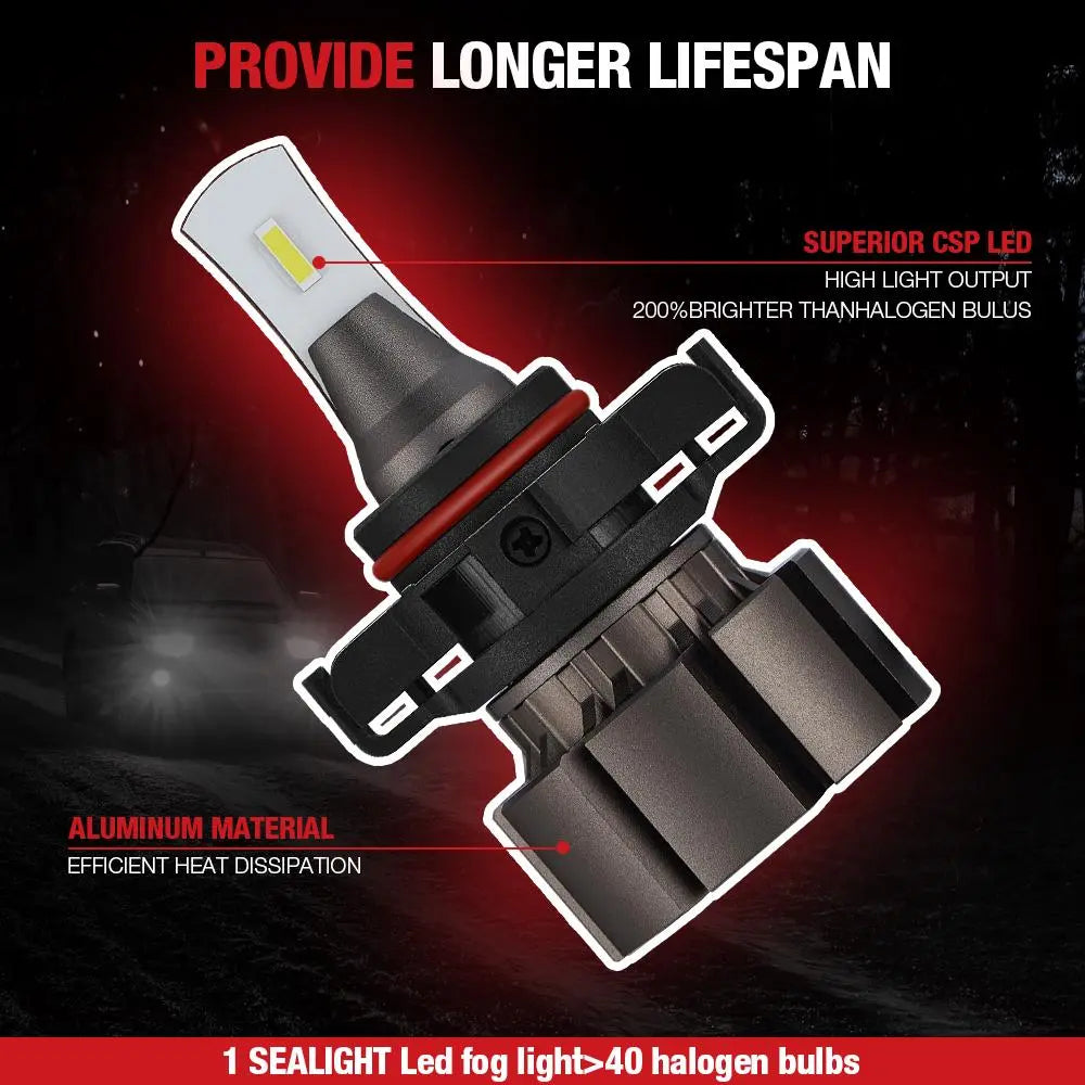 5202 PS24W LED Fog Light Bulbs 22W 6000LM 6000K | 2 Bulbs Flashark