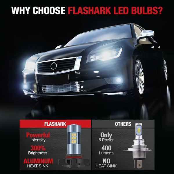 5202 PSX24W LED Fog Light Bulbs 8W 5000LM 6000K | 2 Bulbs Flashark