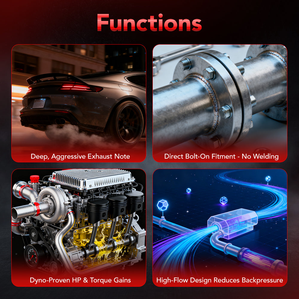 2.25" Catback Exhaust System For 1992-2000 Honda Civic 1.6L with 4" Burnt Rolled Muffler Tip