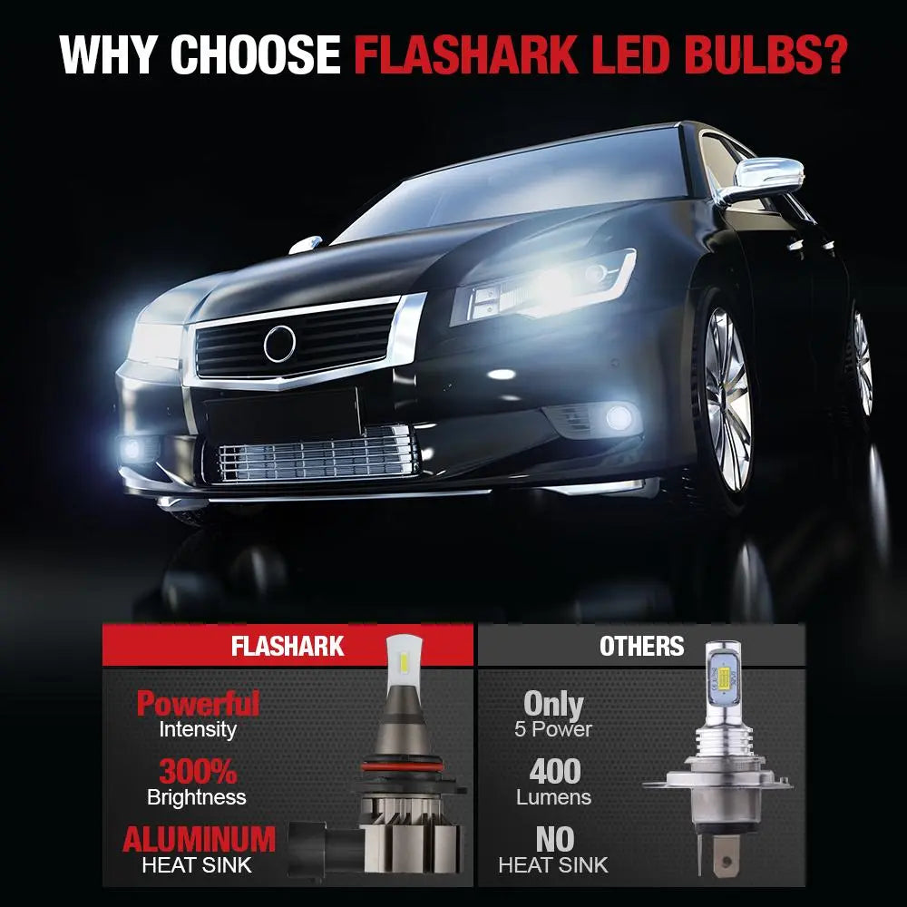 9006 HB4 LED Fog Light Bulbs 22W 6000LM 6000K | 2 Bulbs Flashark