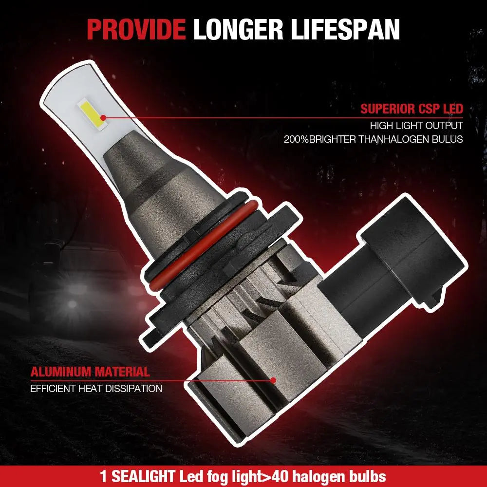 9006 HB4 LED Fog Light Bulbs 22W 6000LM 6000K | 2 Bulbs Flashark