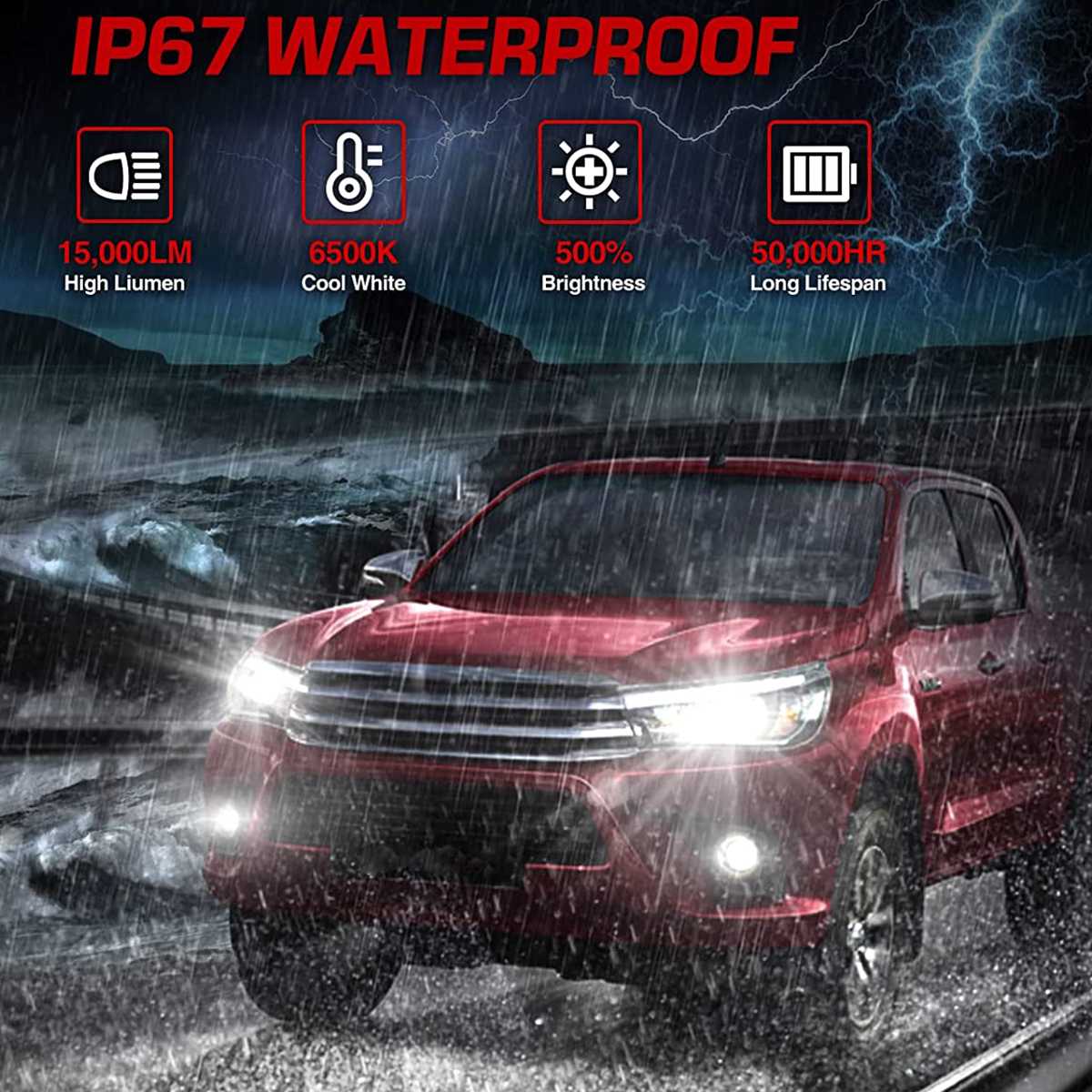 9006 HB4 LED Headlight Bulbs 60W 15000LM 6000K | 2 Bulbs Flashark