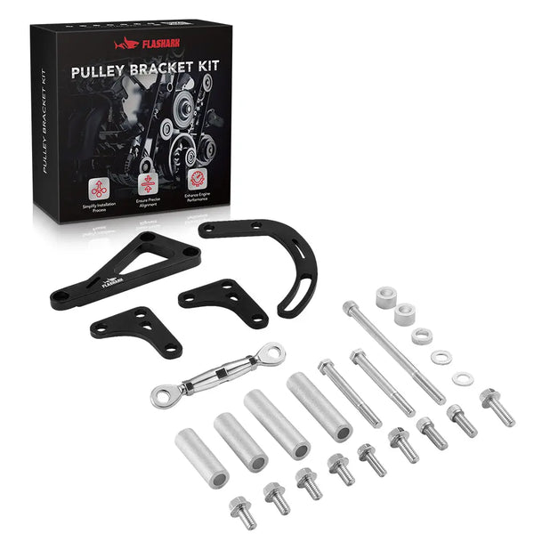 Adjustable Alternator Power Steering Bracket Kit LWP Chevy Small Block Flashark