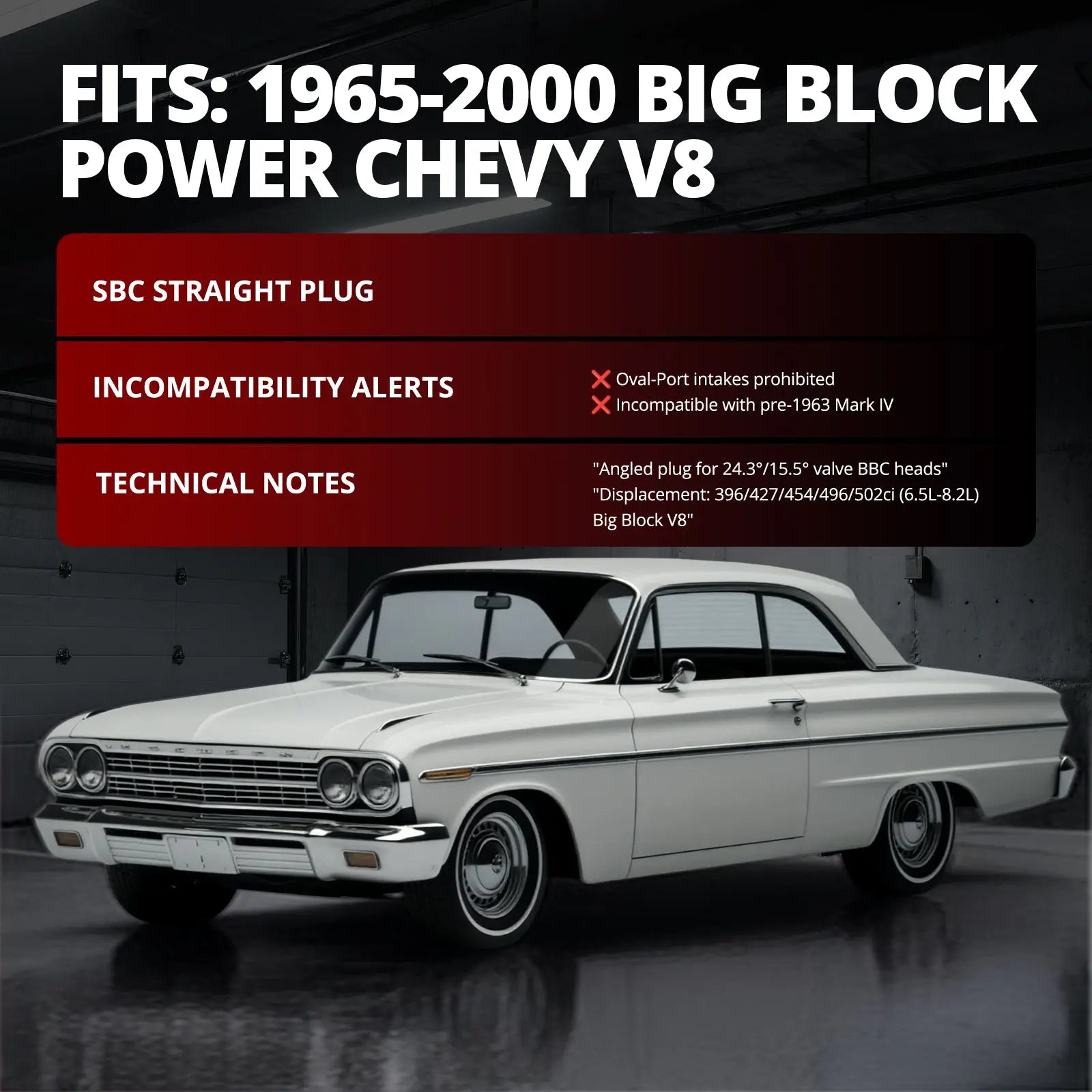 Cast Aluminum Cylinder Head for BBC Engines (Angled Plug) — Fits 1965-2000 Chevy V8 (396/427/454/502) (Copy) Flashark