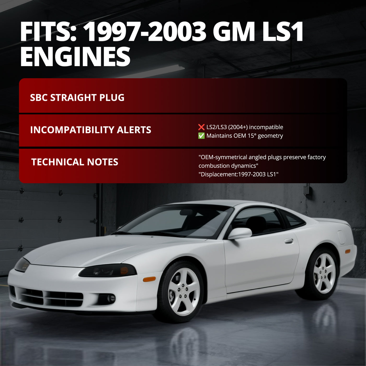 Culata de aluminio fundido para motores LS1 (tapón angular) – Compatible con Chevrolet LS1 de 1997 a 2003