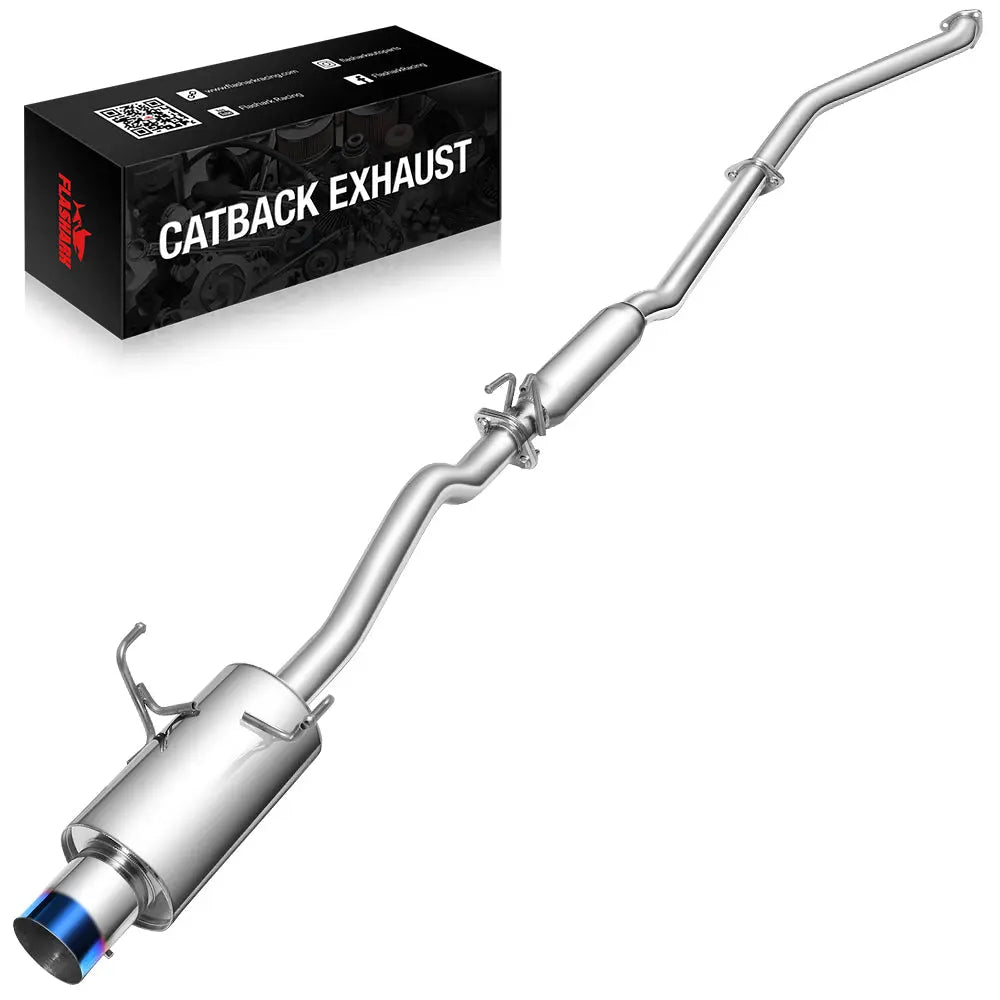 Cat-Back Exhaust for 2002-2005 Honda Civic w/ 4" N1 Burnt Muffler Tip 2.0L N1 Style Flashark