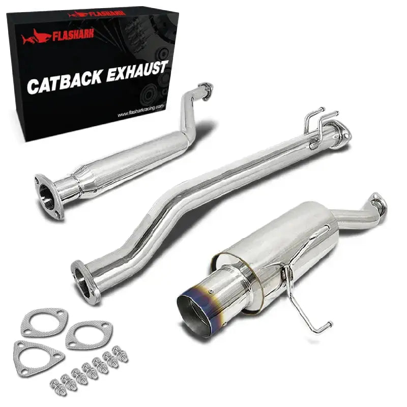 Cat-Back Exhaust for 2002-2005 Honda Civic w/ 4" N1 Muffler Tip 2.0L N1 Style Flashark