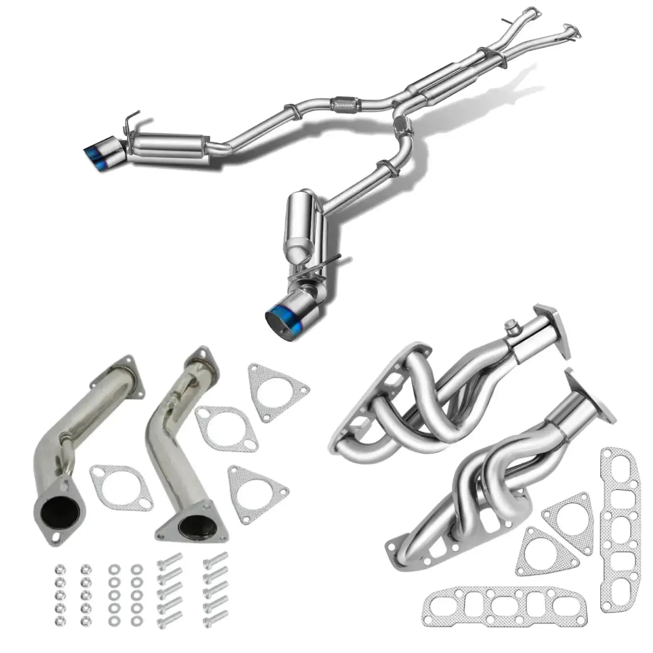 Exhaust Header/Catback All-In-One Kit for 2009-2013 Nissan 370Z 3.7L V6 Flashark