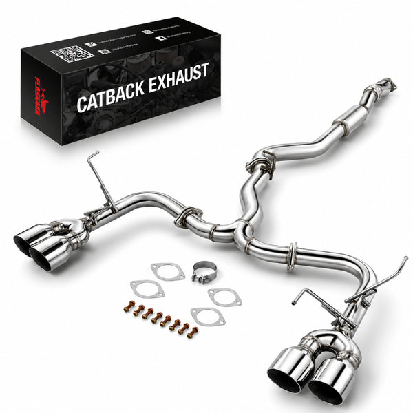 Catback Exhaust for 2015-2022 Subaru WRX/WRX STI丨4" Polished Muffler Tip丨2.0L FA20DIT 2.5L EJ257