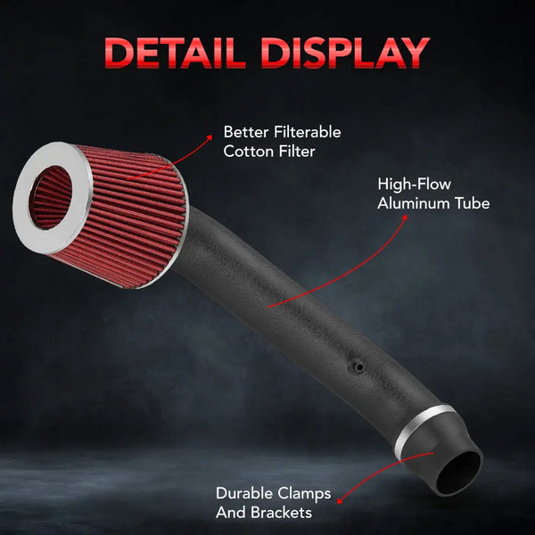 Clod Air Intake Kit for 1994-2001 Acura Integra GS-R with 1.8L L4 Engine Red Flashark