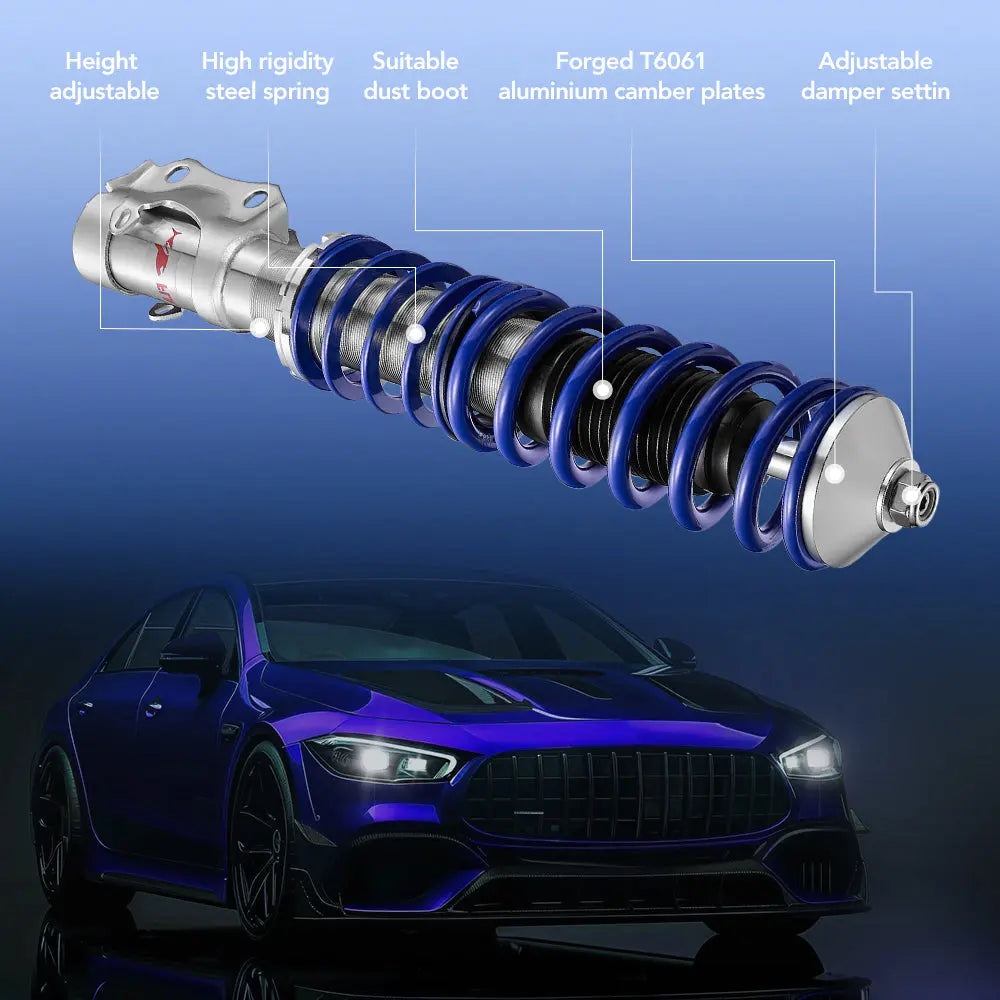 Coilover Shock Absorbers Struts 4PCS for 1985-1992 VW Golf MK2| 1991-2000 Golf Mk3 | 1988-1995 VW Corrado Flashark