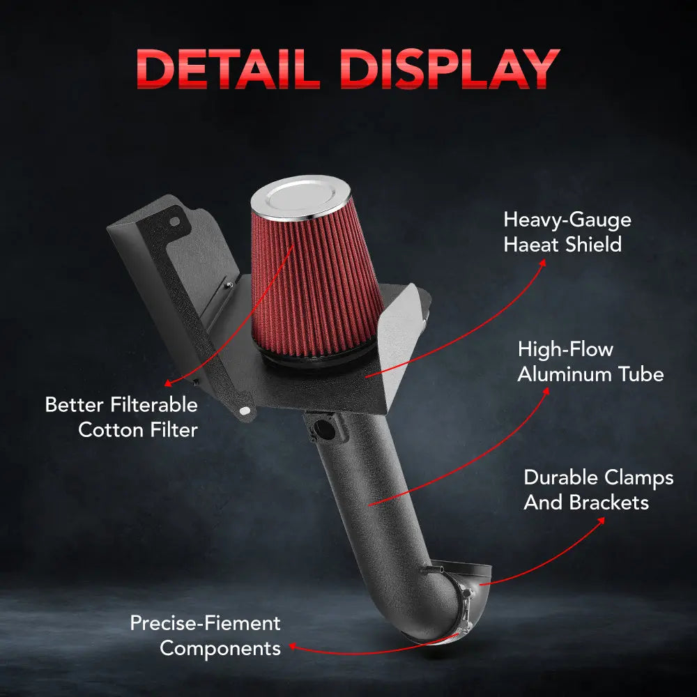 Cold Air Intake For 2009–2014 Chevrolet Silverado 1500/Tahoe, GMC Yukon/Sierra 1500 & Cadillac Escalade 4.8L 5.3L 6.0L 6.2L Flashark