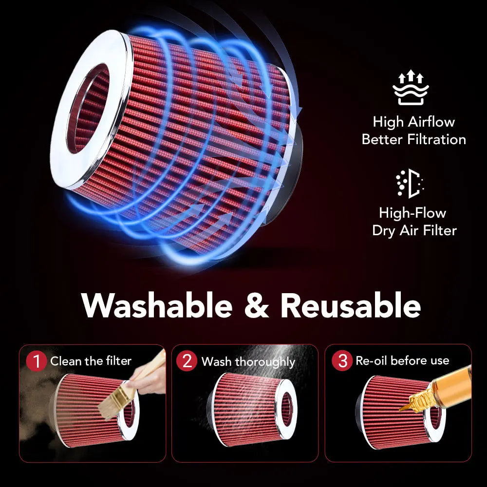 Cold Air Intake Kit for 1992-1997 Honda Civic Del Sol Flashark