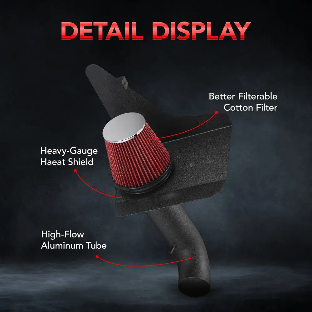 Cold Air Intake Kit for 2010-2015 Chevrolet Camaro SS Coupe/Convertible 6.2L V8 Naturally Aspirated Flashark