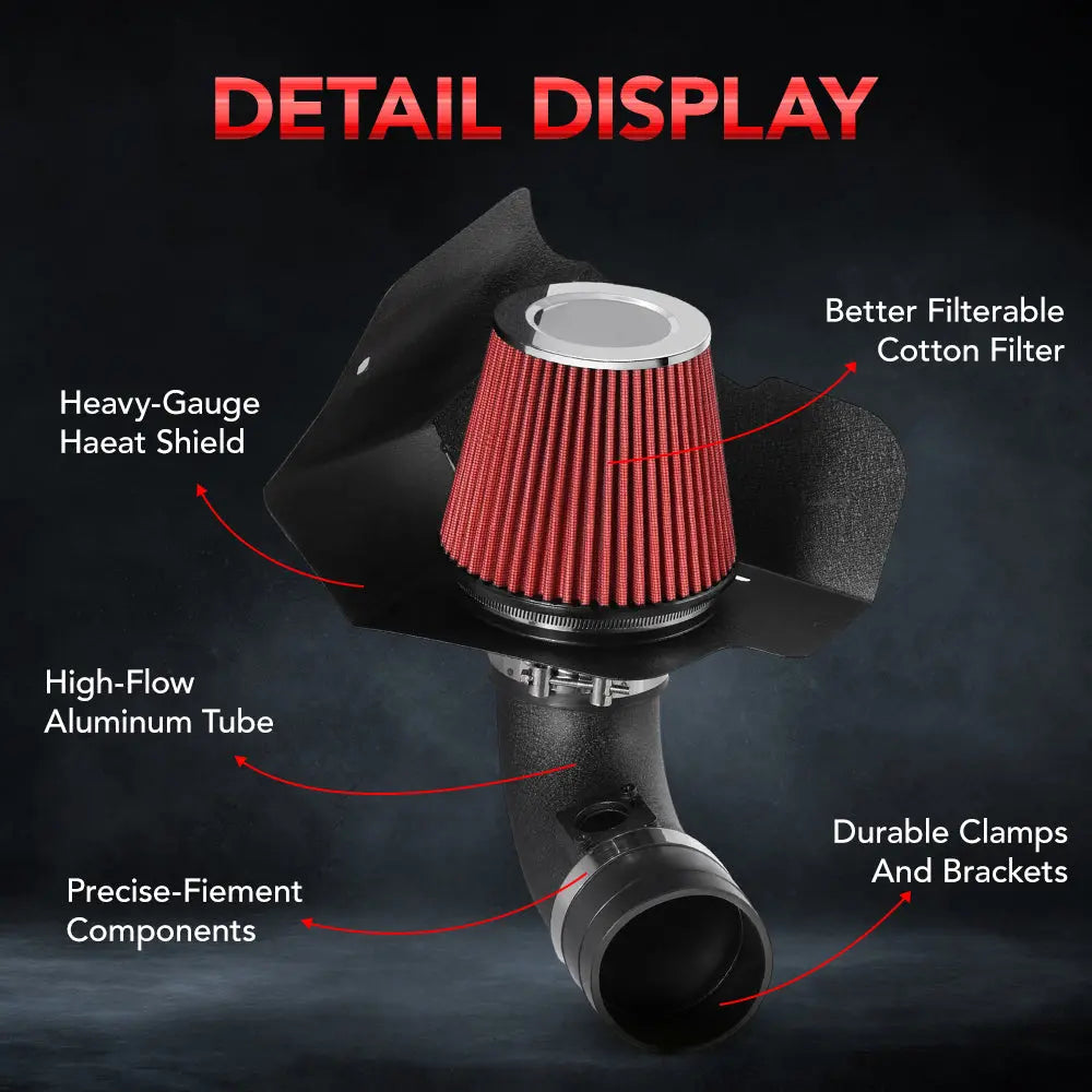 Cold Air Intake w/Heat Shield for 2009-2015 Cadillac CTS-V 6.2L V8 Flashark