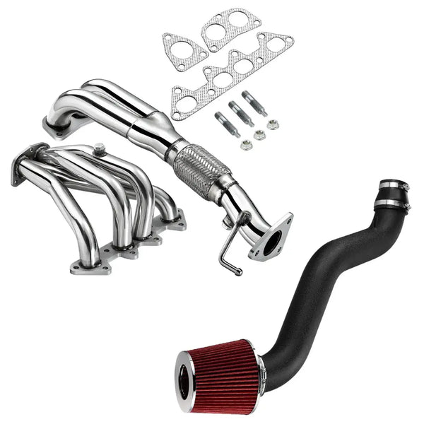 Exhaust Header/Cold Air intake kit for 1998-2002 Honda Accord 2.3L Flashark