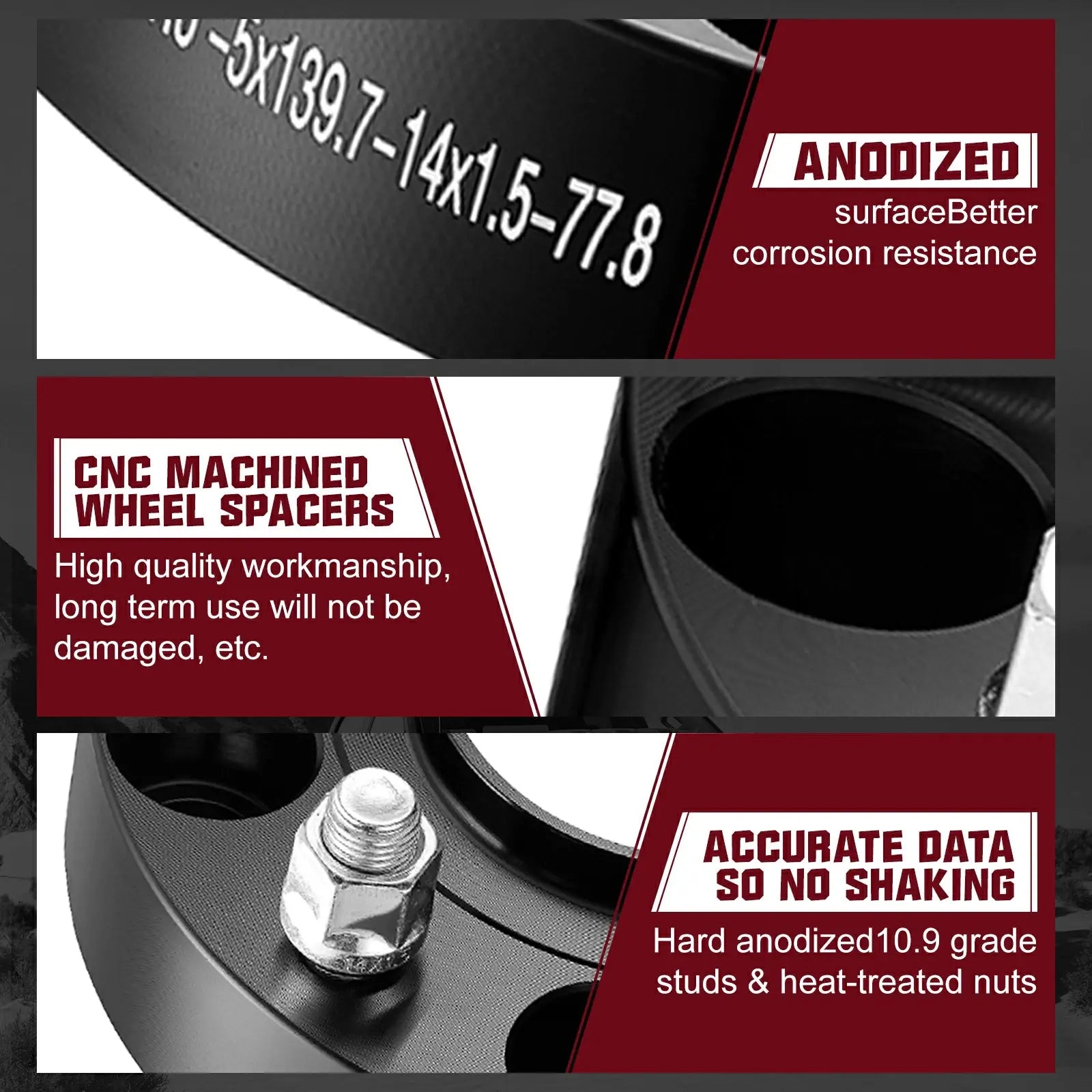 2012-2018 Ram 1500 Pick Up Trucks(DS/DJ) 5x5.5 Wheel Spacers 4PCS Flashark