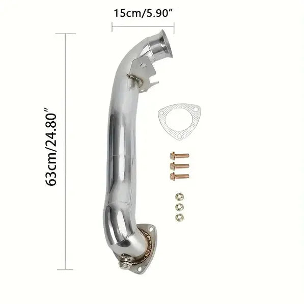 Downpipe Exhaust for 2007-2016 Mini Cooper R55-R61 1.6 Turbo 2.5 inch with 2 O2 sensor bungs Flashark