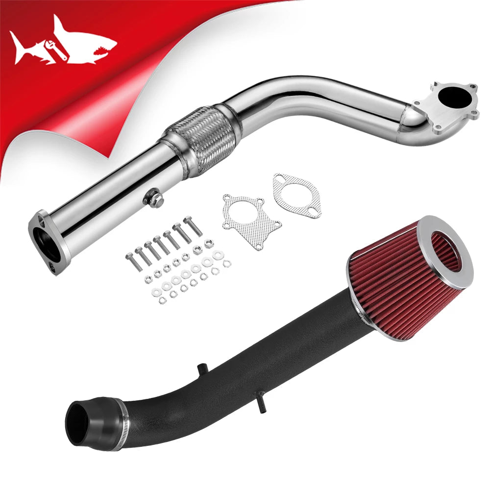 Flashark 3-Inch T3/T4 Turbo Downpipe for 1988–2000 Honda Civic, 1988–1991 CRX, 1993–1997 del Sol & 1988–2001 Acura Integra