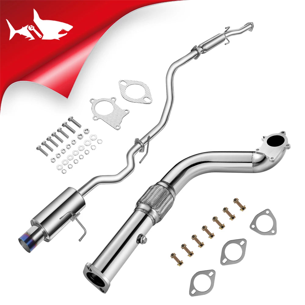 Flashark 3-Inch T3/T4 Turbo Downpipe for 1988–2000 Honda Civic, 1988–1991 CRX, 1993–1997 del Sol & 1988–2001 Acura Integra