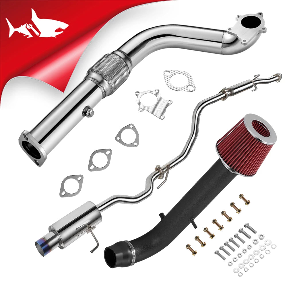Flashark 3-Inch T3/T4 Turbo Downpipe for 1988–2000 Honda Civic, 1988–1991 CRX, 1993–1997 del Sol & 1988–2001 Acura Integra