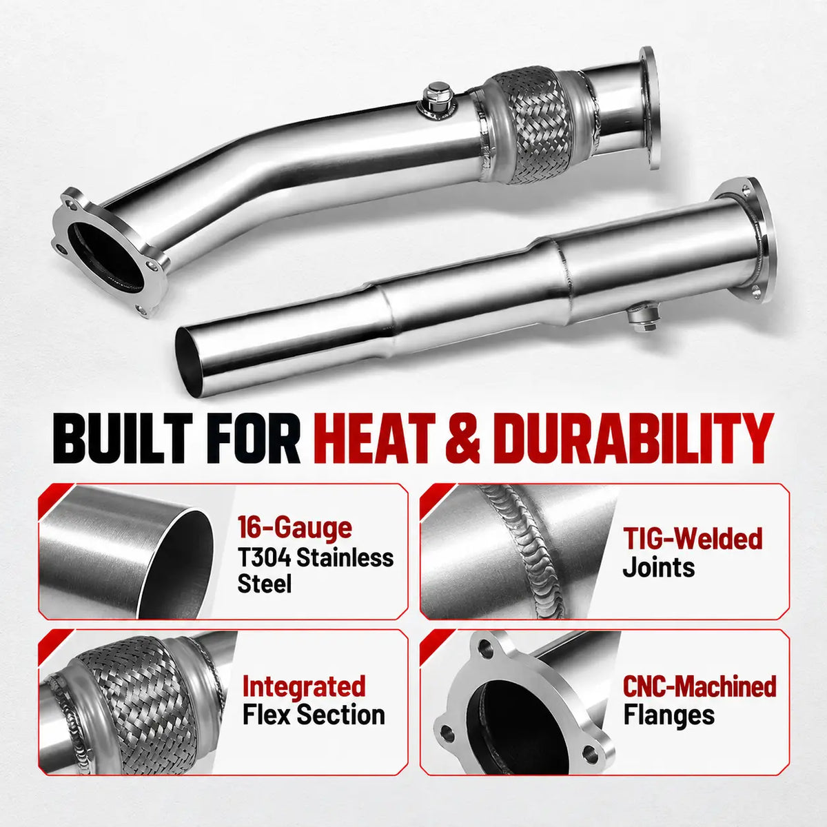 Tubo de escape turbo de 3 pulgadas para Volkswagen VW MK4 Golf/Jetta/Beetle 1.8L 1999-2004