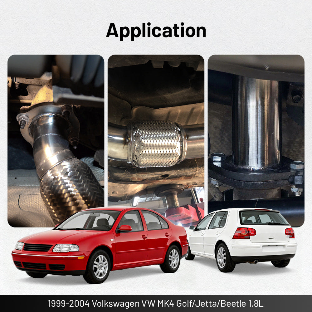 Tubo de escape turbo de 3 pulgadas para Volkswagen VW MK4 Golf/Jetta/Beetle 1.8L 1999-2004