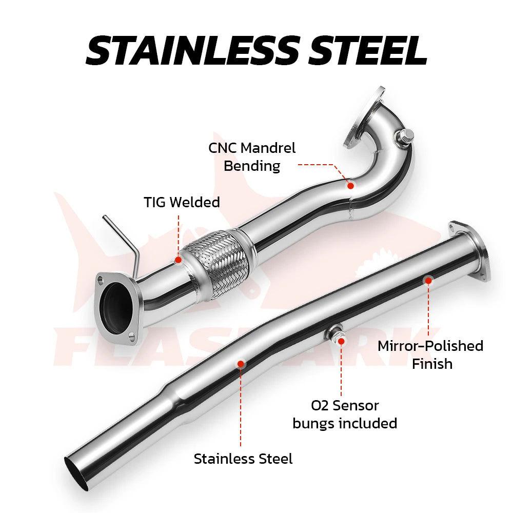 Downpipe sin catalizador de 3 pulgadas para Audi S3 8L 1999-2003 y Audi TT 8N 1999-2006 1.8T Turbo