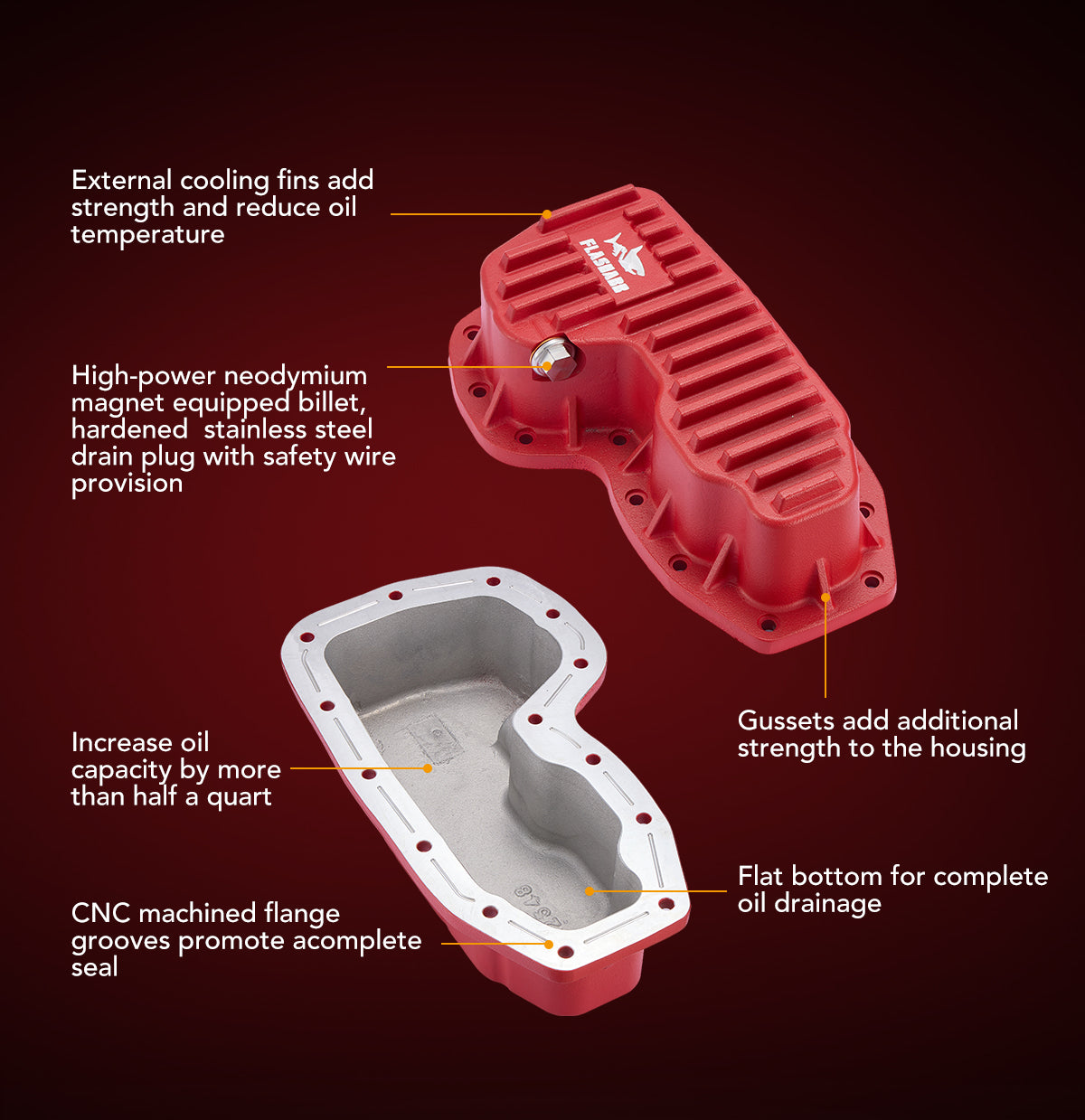 2011-2024 Jeep/Dodge Grand Cherokee/Durango, 2012-2018 RAM 1500 3.6L Aluminum Engine Oil Pan