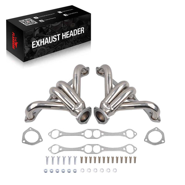 Exhaust Header Manifold for 1955 + Chevy SBC Small Block Hugger V8 262 265 283 305 327 350 400 Flashark