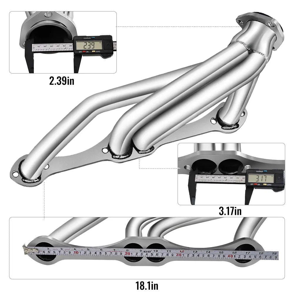 Exhaust Header for 1982-2002 Chevy Small Block Blazer S10 S15 2WD 283, 302, 305, 307, 327, 350, 400 Flashark