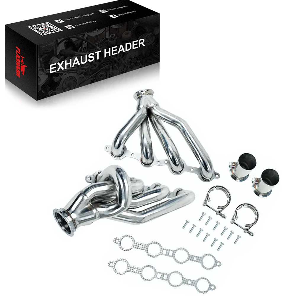 Exhaust Header for 1982-2004 Chevrolet Chevy GMC LS Swap S10 LS1 LS2 LS3 LS6 | 4.8L 5.3L 5.7L 6.0L 6.2L Engines Flashark